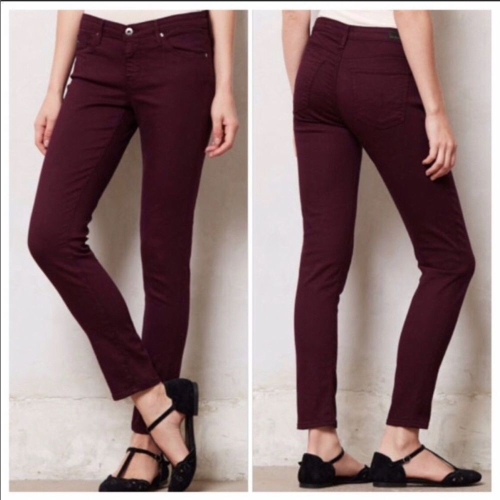 AG the Stevie ankle burgundy jeans 25